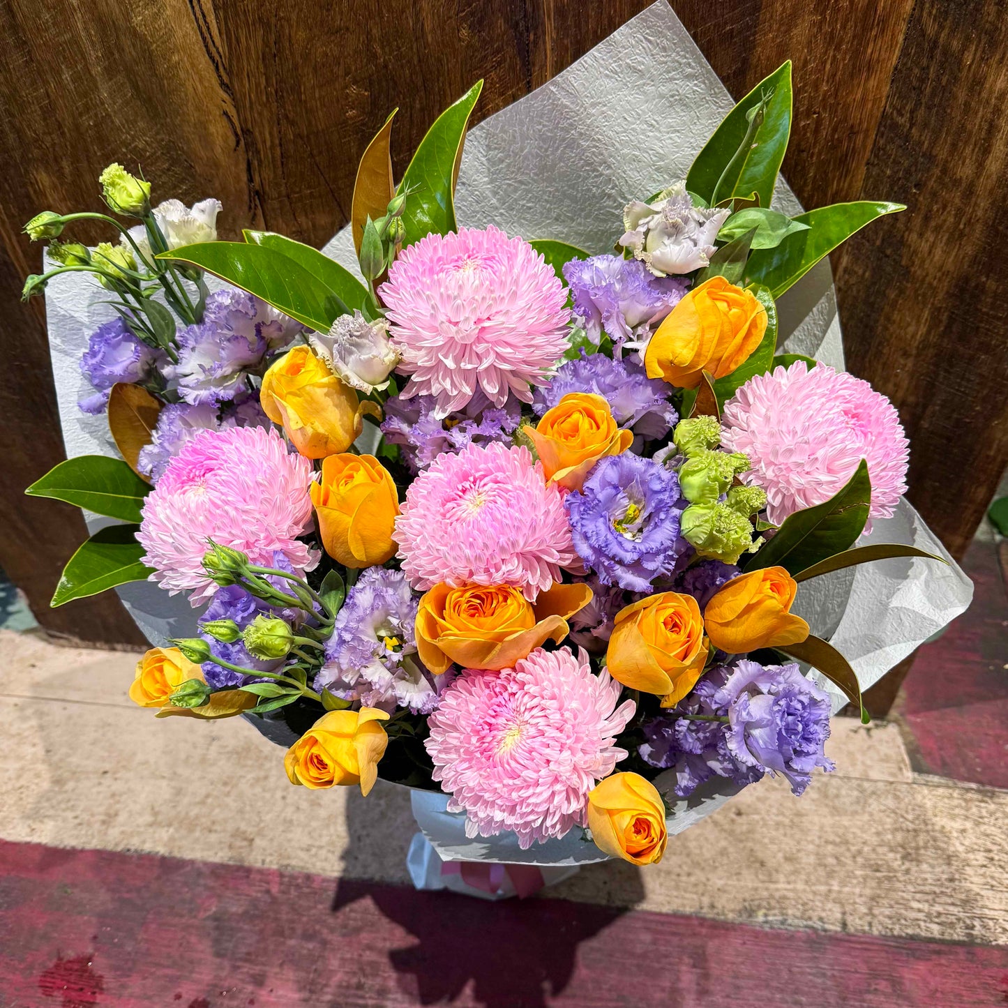 Orange and purple bouquet