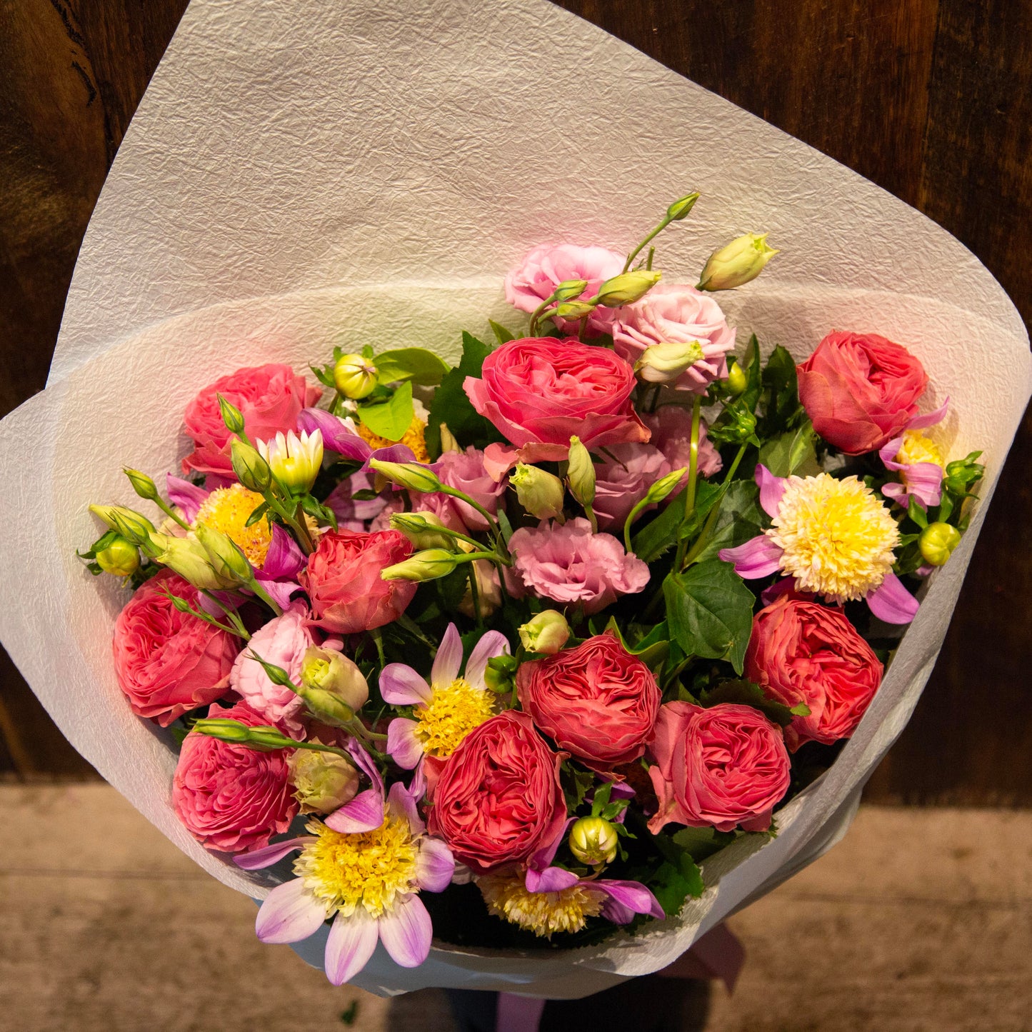 Hot pink rose bouquet